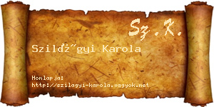 Szilágyi Karola névjegykártya