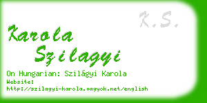 karola szilagyi business card