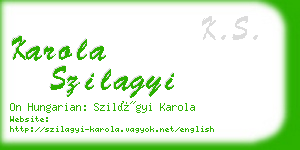 karola szilagyi business card